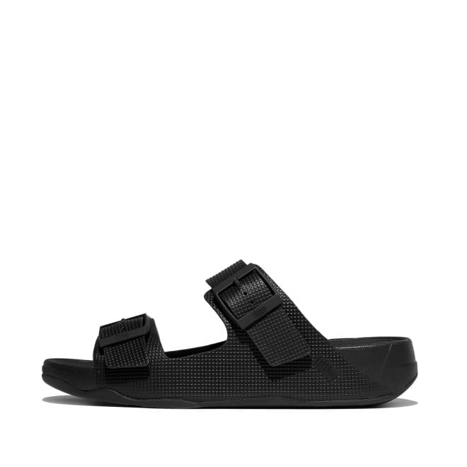Fitflop Gogh Moc Mens Buckle Embossed-Leather Slides