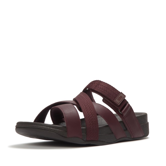 Fitflop Adonis Mens Adjustable Leather-Webbing Slides (SKU: 338-434-19-7)