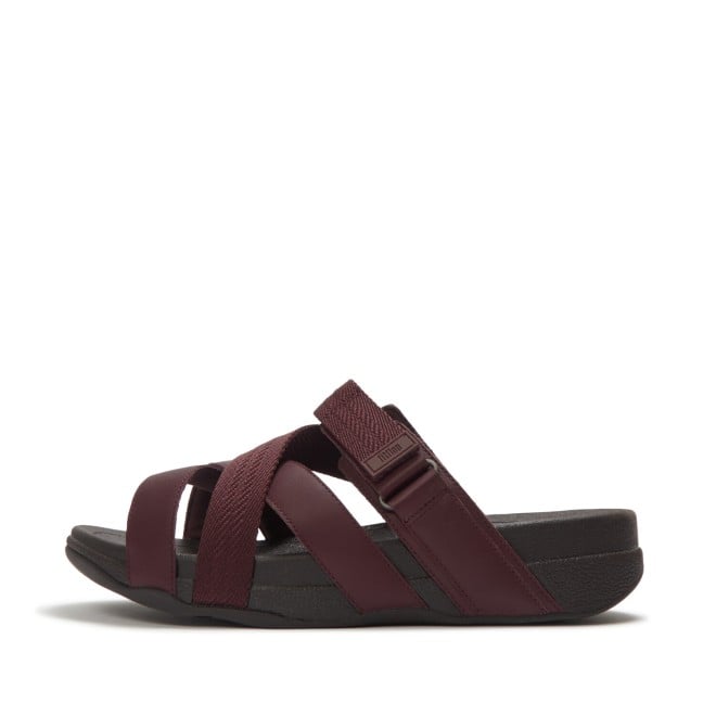 Fitflop Adonis Mens Adjustable Leather-Webbing Slides