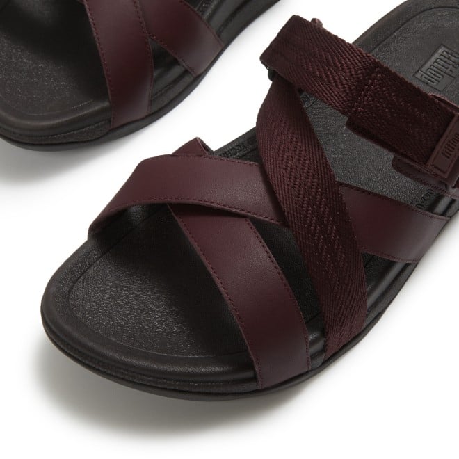 Fitflop Adonis Mens Adjustable Leather-Webbing Slides (SKU: 338-434-19-7)