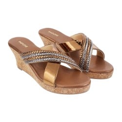 Women Antique-Gold Casual Slip Ons