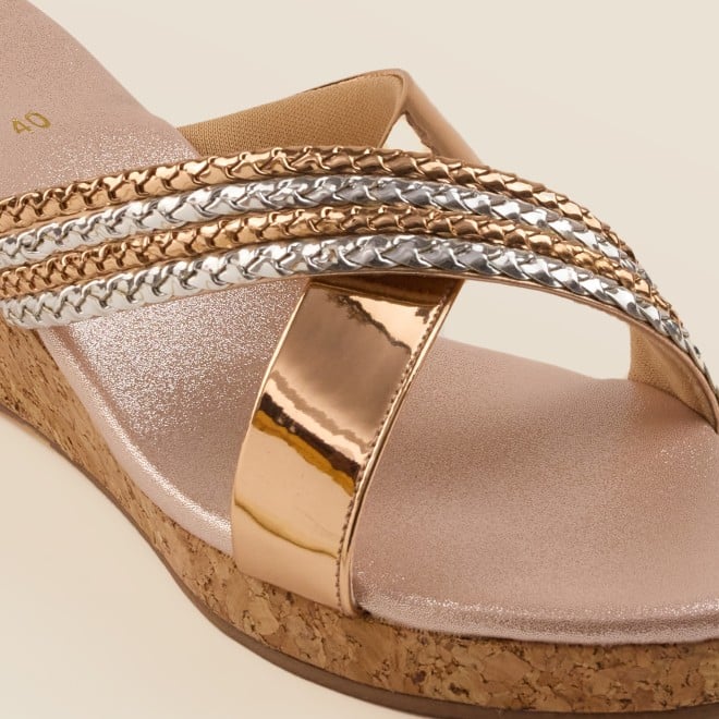 Mochi Women Antique-Gold Casual Slip Ons (SKU: 34-1-28-36)