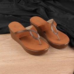 Women Tan Casual Slip Ons