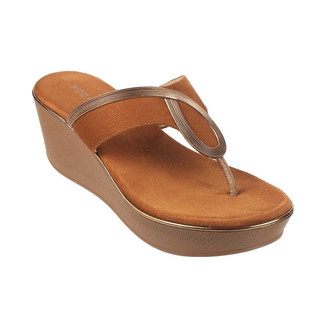 Mochi Women Tan Casual Slip Ons