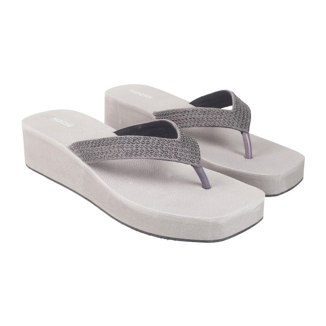 Mochi Women Grey Casual Sandals