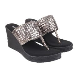 Women Gun-Metal Casual Sandals