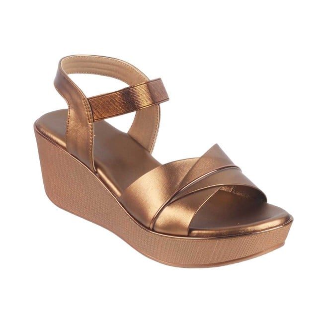 Mochi Women Antique-Gold Casual Sandals (SKU: 34-175-28-36)