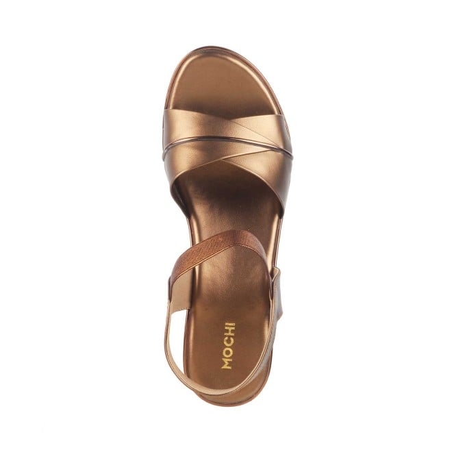 Mochi Women Antique-Gold Casual Sandals (SKU: 34-175-28-36)