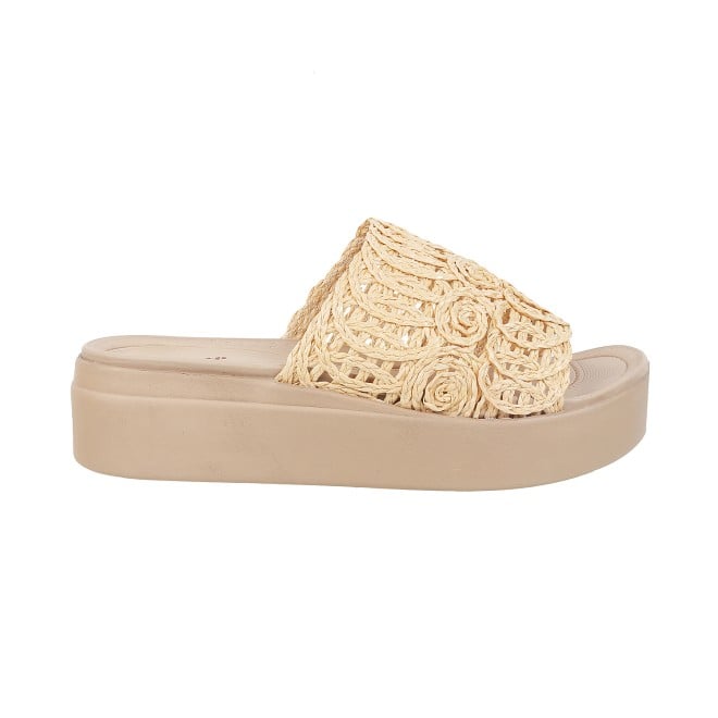 Mochi Women Beige Casual Slip Ons (SKU: 34-179-20-36)