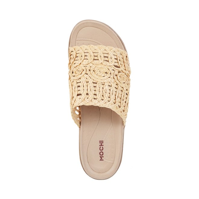 Mochi Women Beige Casual Slip Ons (SKU: 34-179-20-36)