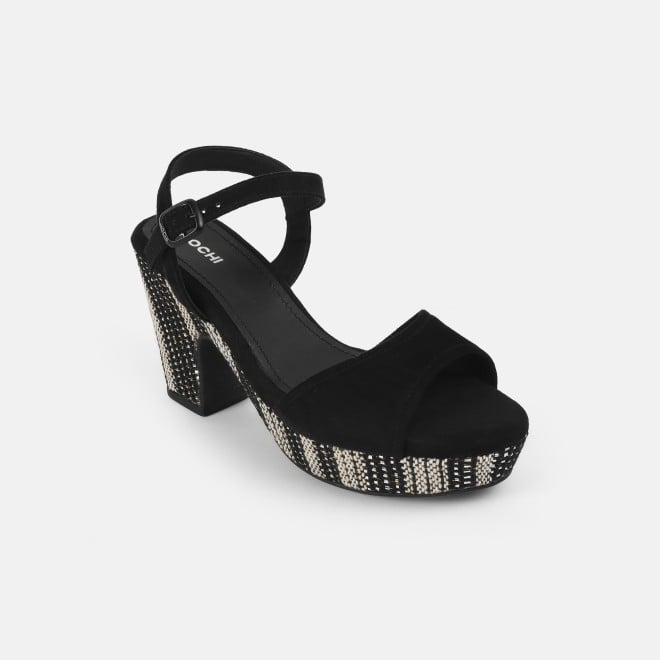 Mochi Women Black Casual Sandals