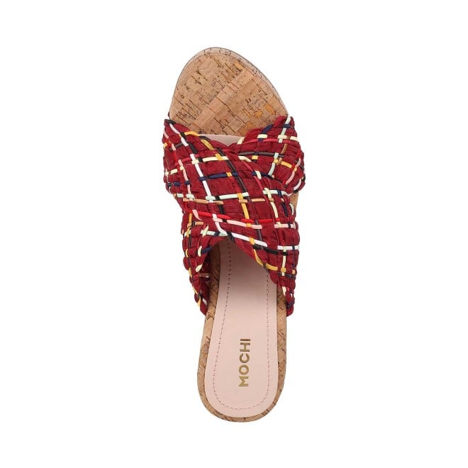 Mochi Women Maroon Casual Slip Ons (SKU: 34-213-44-38)