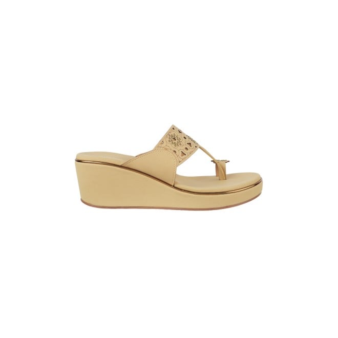 Mochi Women Beige Casual Slippers (SKU: 34-238-20-36)