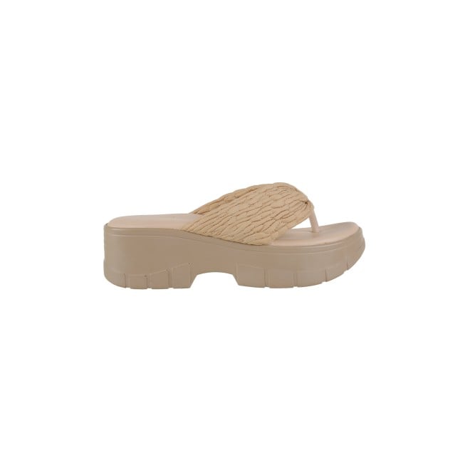 Mochi Women Beige Casual Slip Ons (SKU: 34-240-20-36)