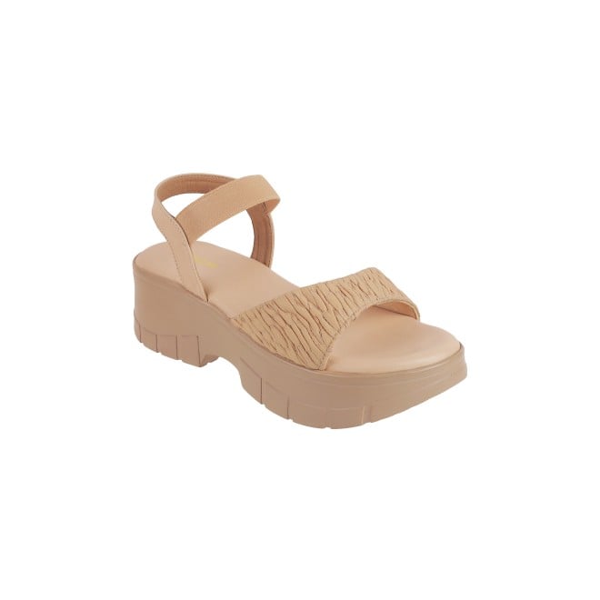 Mochi Women Beige Casual Sandals