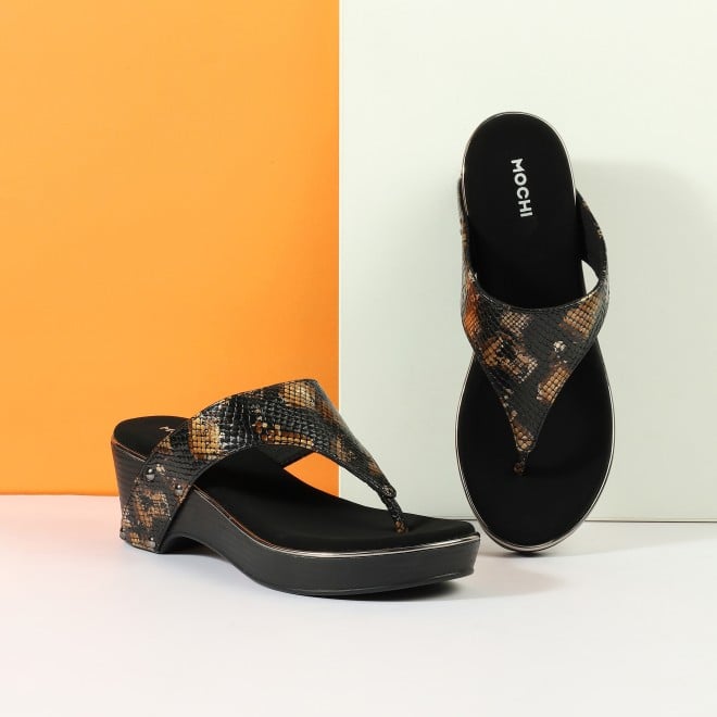Mochi Women Black Casual Slip Ons