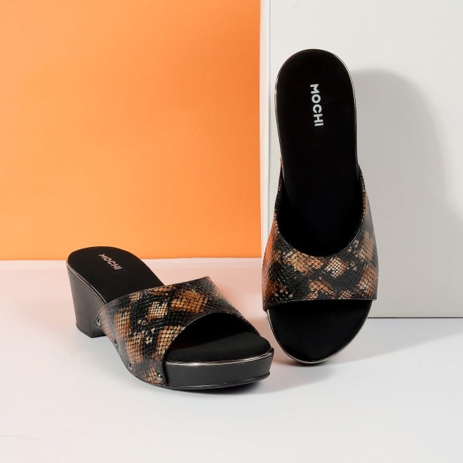 Mochi Women Black Casual Slip Ons
