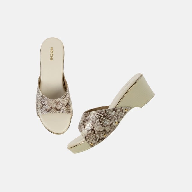Mochi Women Beige Casual Slip Ons (SKU: 34-245-20-36)