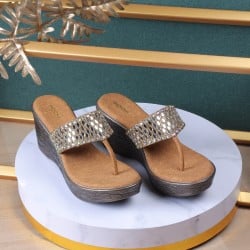 Women Antic-gold Casual Slippers