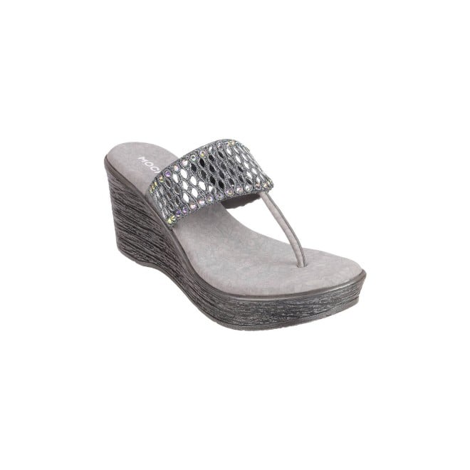 Mochi Women Grey Casual Slippers (SKU: 34-247-14-36)