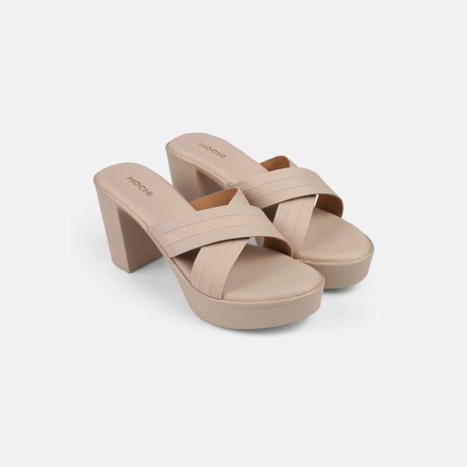 Mochi Women Beige Casual Slip Ons (SKU: 34-250-20-36)