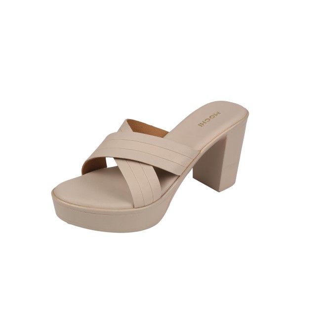 Mochi Women Beige Casual Slip Ons (SKU: 34-250-20-36)