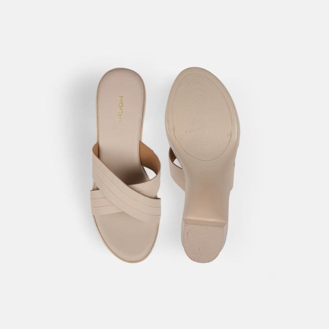 Mochi Women Beige Casual Slip Ons (SKU: 34-250-20-36)