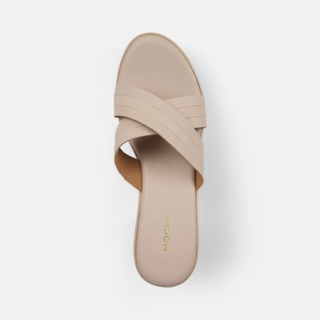 Mochi Women Beige Casual Slip Ons (SKU: 34-250-20-36)