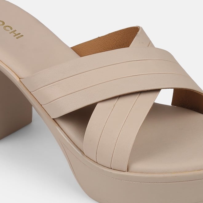 Mochi Women Beige Casual Slip Ons (SKU: 34-250-20-36)