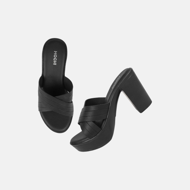 Mochi Women Black Casual Slip Ons (SKU: 34-250-11-37)