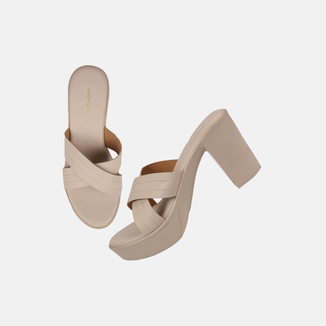 Mochi Women Beige Casual Slip Ons (SKU: 34-250-20-36)