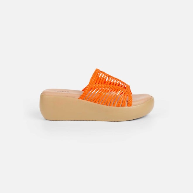 Mochi Women Orange Casual Slip Ons (SKU: 34-251-25-36)