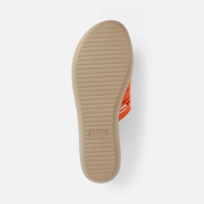 Mochi Women Orange Casual Slip Ons (SKU: 34-251-25-36)