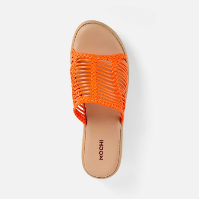 Mochi Women Orange Casual Slip Ons (SKU: 34-251-25-36)