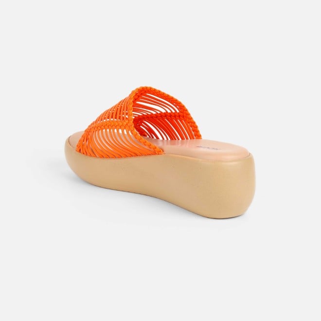 Mochi Women Orange Casual Slip Ons (SKU: 34-251-25-36)