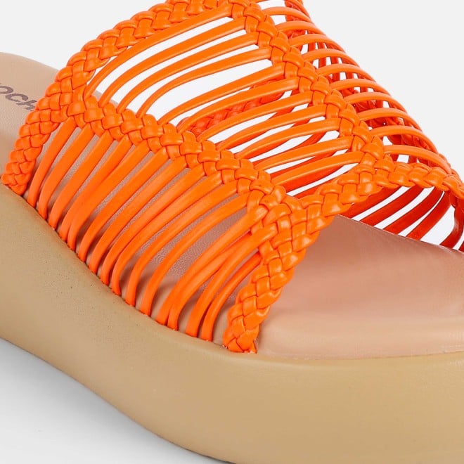 Mochi Women Orange Casual Slip Ons (SKU: 34-251-25-36)