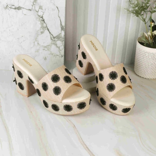 Mochi Women Beige Casual Mules (SKU: 34-277-20-36)