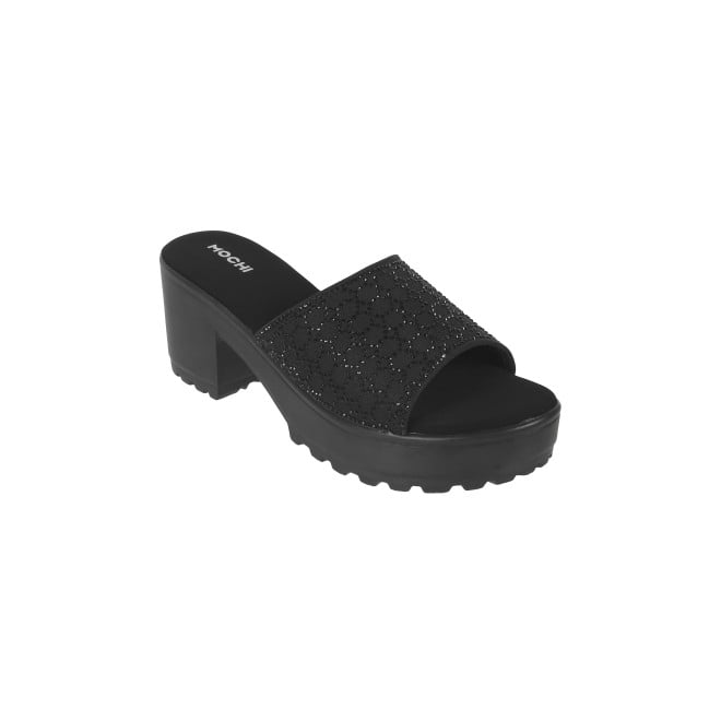 Mochi Women Black Casual Slip Ons