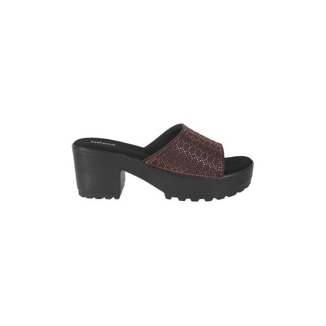 Mochi Women Brown Casual Slip Ons (SKU: 34-279-12-36)