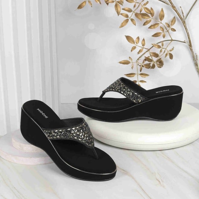 Mochi Women Black Casual Pumps