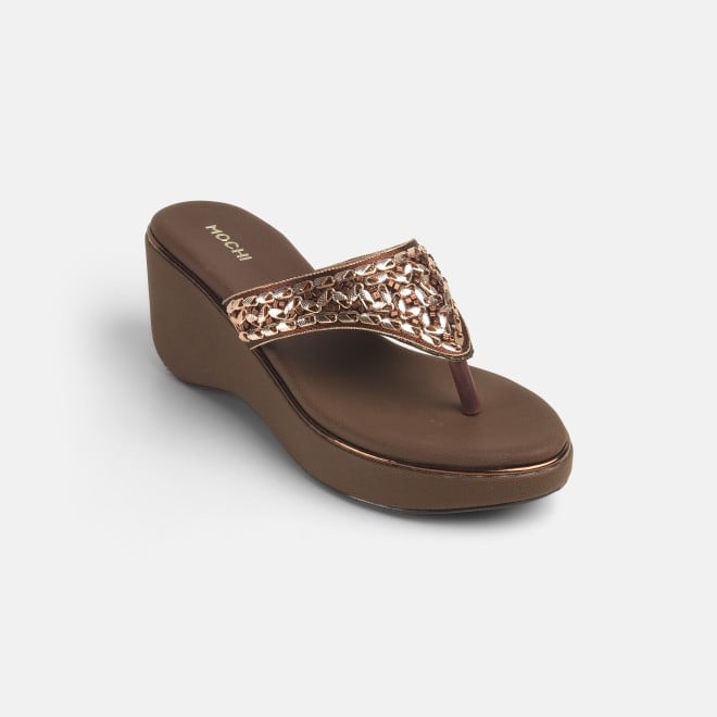 Mochi Women Brown Casual Slip Ons