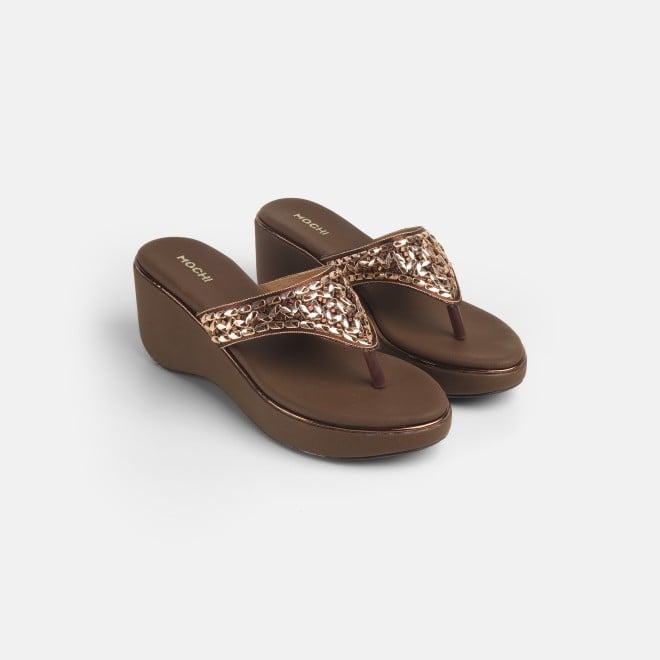 Mochi Women Brown Casual Slip Ons (SKU: 34-280L-12-42)