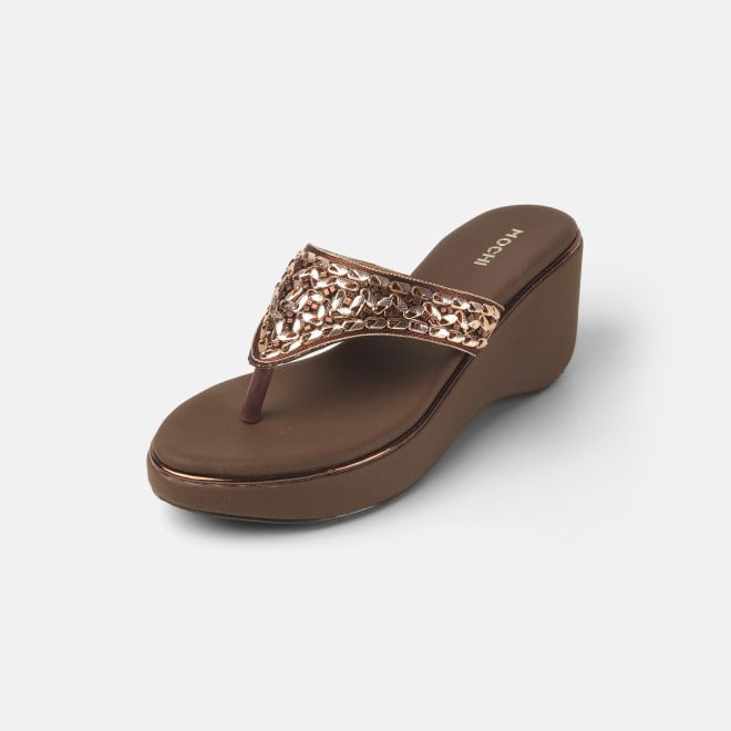 Mochi Women Brown Casual Slip Ons (SKU: 34-280L-12-42)