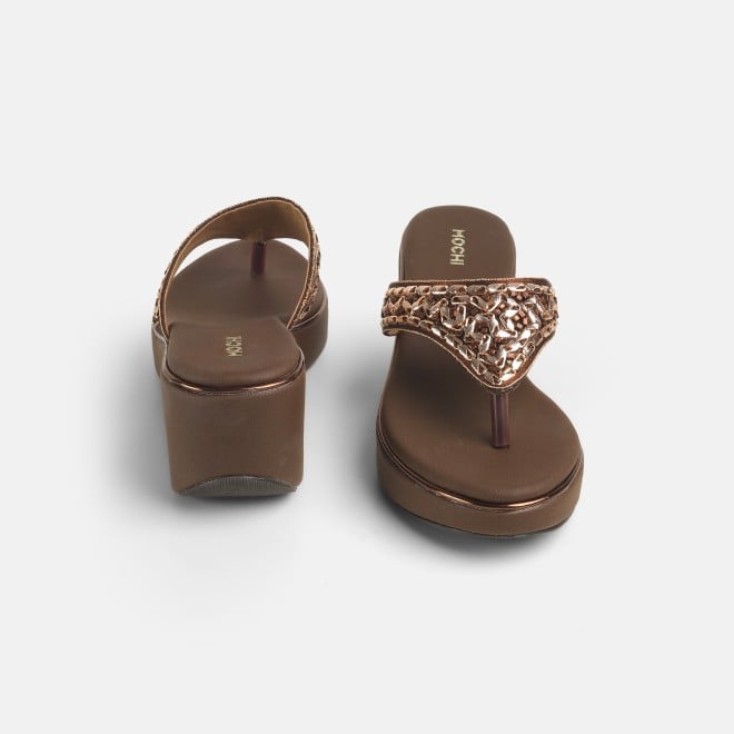 Mochi Women Brown Casual Slip Ons (SKU: 34-280L-12-42)