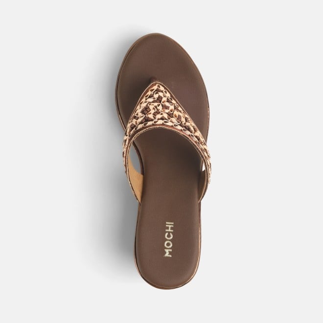 Mochi Women Brown Casual Slip Ons (SKU: 34-280L-12-42)