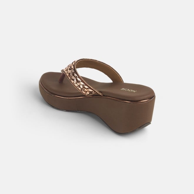 Mochi Women Brown Casual Slip Ons (SKU: 34-280L-12-42)