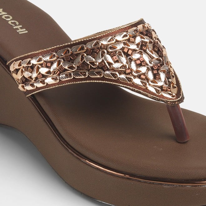 Mochi Women Brown Casual Slip Ons (SKU: 34-280L-12-42)