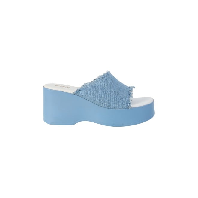 Mochi Women Blue Casual Slip Ons (SKU: 34-298-45-36)