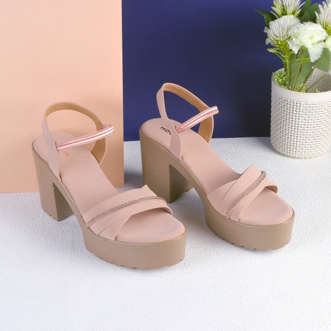 Mochi Women Peach Casual Sandals