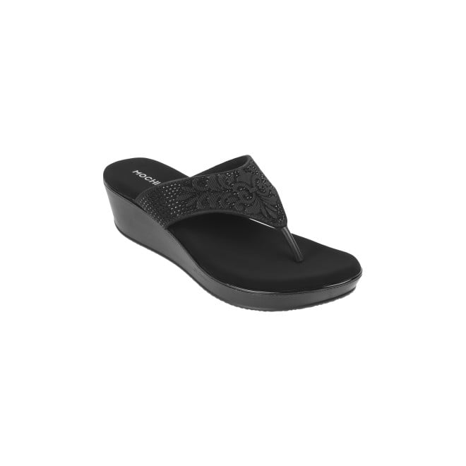 Mochi Women Black Casual Slip Ons (SKU: 34-316-11-36)